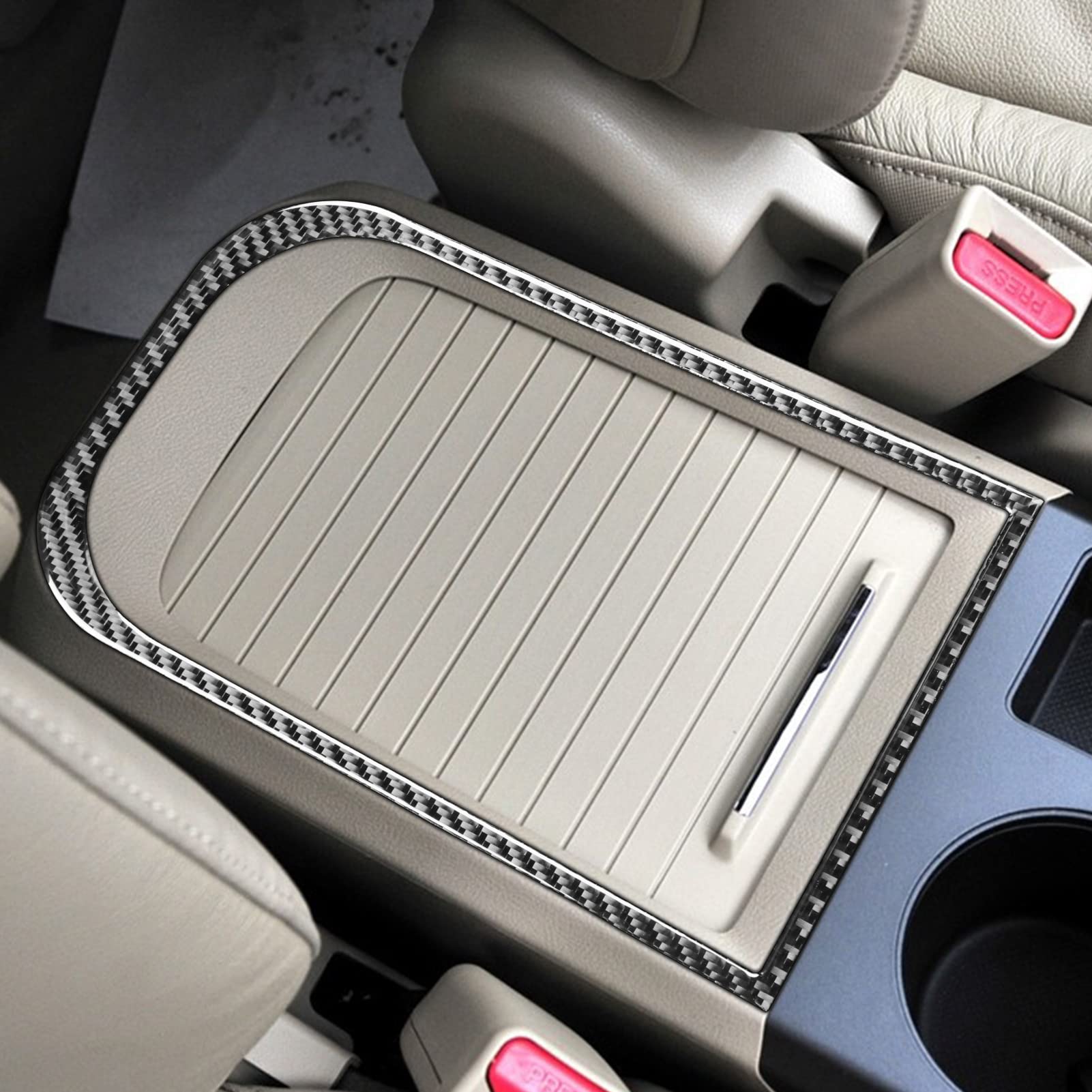 Real Premium Carbon Fiber Compatible with Honda CRV 2007 2008 2009 2010 2011 Accessories Car Armrest Panel Frame Cover Sticker Decal Interior Trim