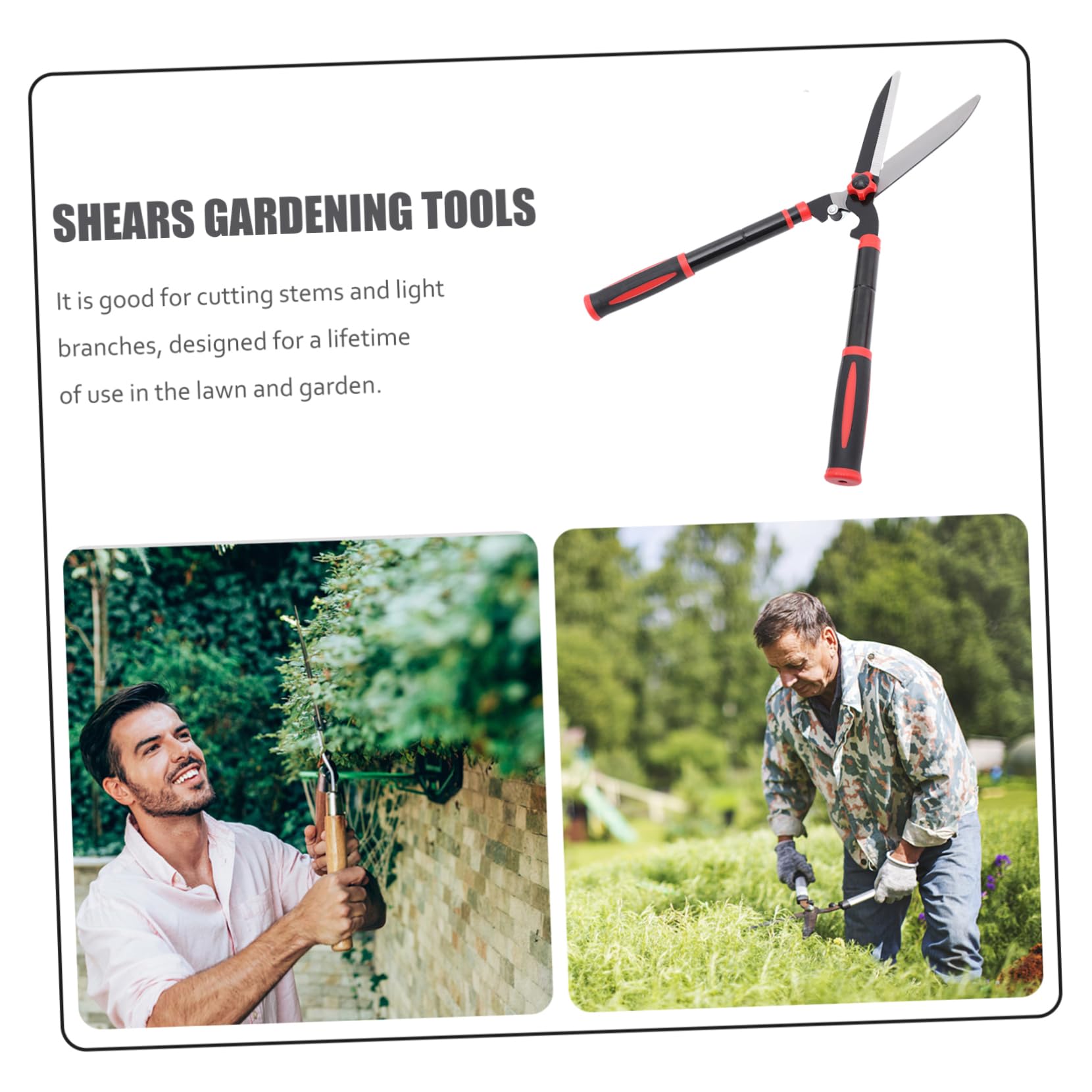 Toddmomy Cesura Per Siepi Manuali Cesoie Per Giardinaggio Ad Resistenza Forbici Per Potatura Arbusti e Attrezzi Per e Impugnatura in Gomma