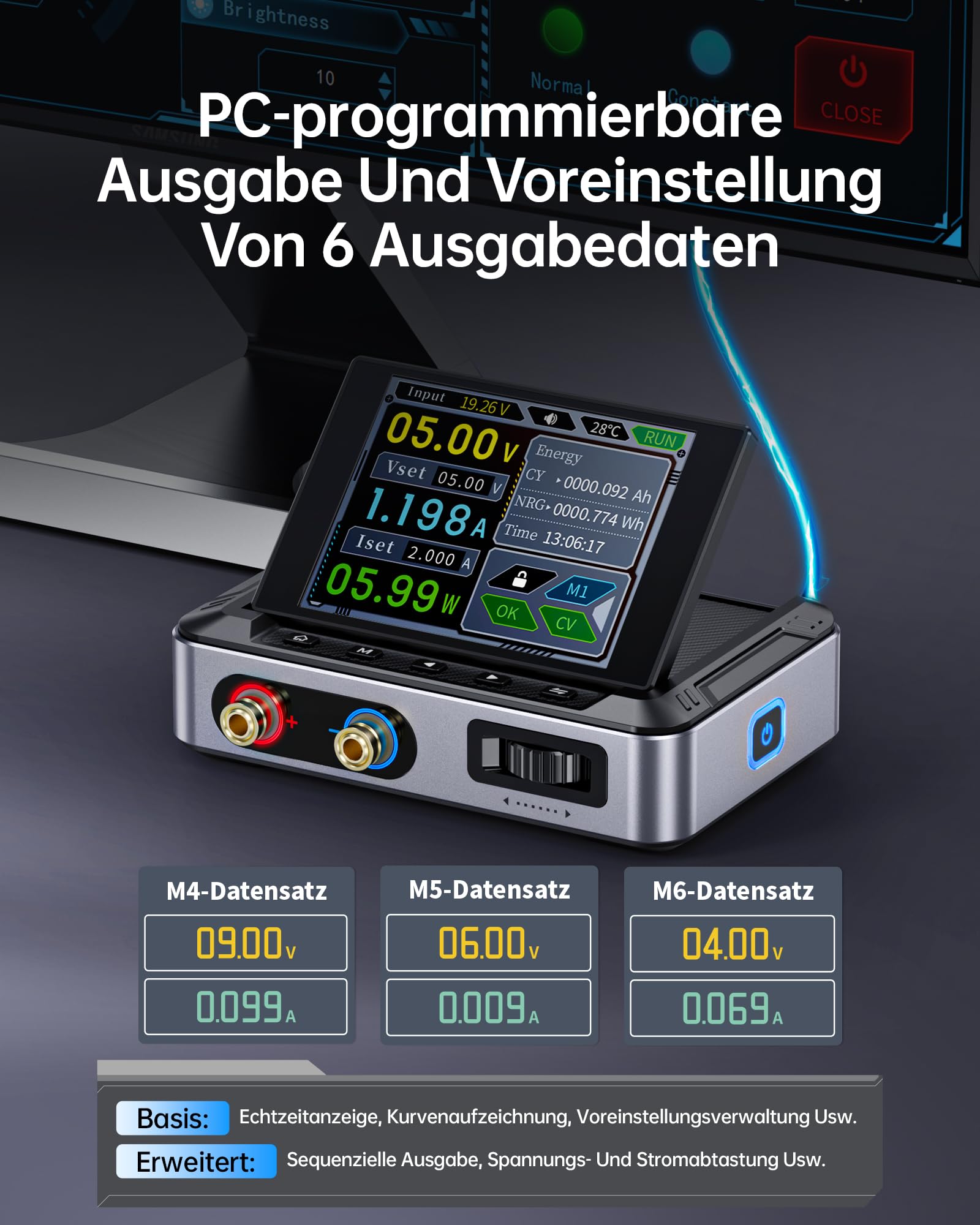 FNIRSI DPS-150 DC Netzteil Variabel, 30V 5A Einstellbares DC CNC Netzteil mit 4-stelligem IPS Display, <20mV Power Ripple, PD/QC/DC Eingang, PC Programmierbares Schaltnetzteil (KEIN Netzadapter)