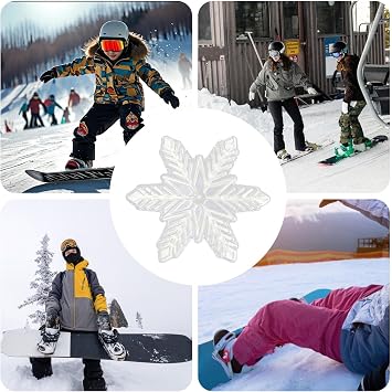 Snowboard Deck Pad 3D Decal Stomp Pad Snowboard Stomp Pad 13x8cm Anti-Slip Sticker Mat Grip Mat Snow Crystal Anti-Slip Snowboard Stomp Pad PVC Snowboard Ski