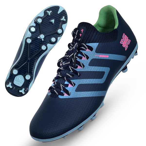 Vector X Maestro 3D Texture TPU Fusing Upper with TPU Sole, Primeknit Sock for Grip, Soccer Football Studs,Durbale, Lightweight
