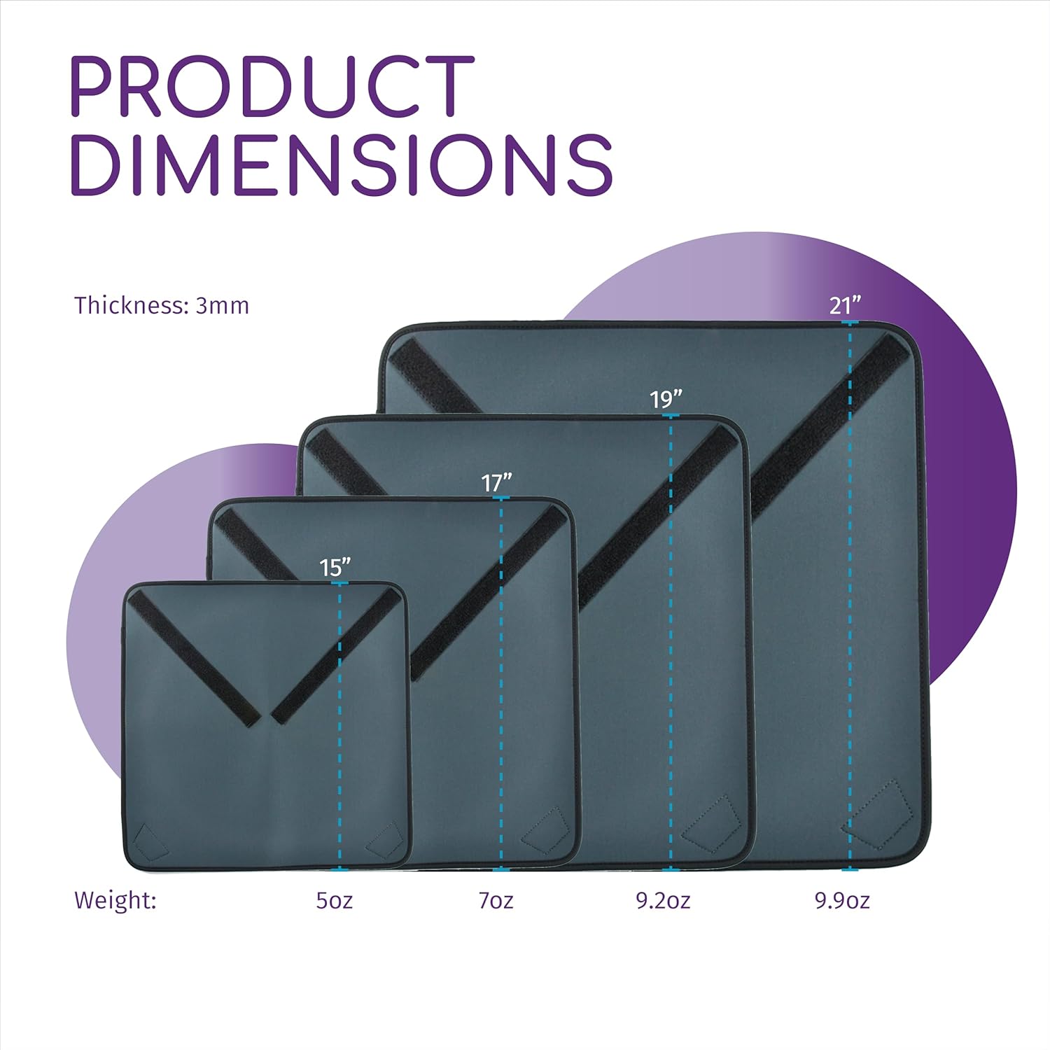 Cam Design 3mm Protective Neoprene Equipment Lens Wrap, Scratch & Dustproof DSLR Wrap, Compatible with Canon, Nikon, Pentax, Sony, Panasonic, & Fujifilm Cameras (21 inch x 21 inch, Gray) 21 inch x 21 inch Gray image 3 of 6 B071XBBH69