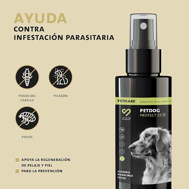 Foto 2 de 7 de Peticare PetDog Protect 2118 - Spray antipiojos y calzas para perros