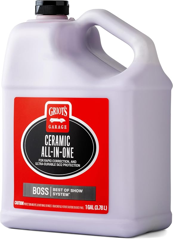 BOSS Ceramic All-in-One, cera multifuncional para automóviles, compuesto de pulido, recubrimiento de SiO2, removedor de remolinos para automóviles de alto brillo, suministros de detalles automáticos, un galón, 10899