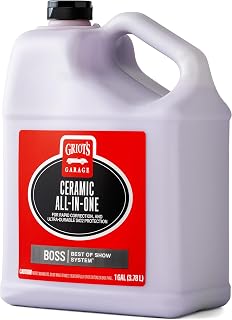 BOSS Ceramic All-in-One, Multifunctional Car Wax, Polish Compound, SiO2 Coating, High-Gloss Automotive Swirl Remover, Auto Detailing Supplies, One Gallon, 10899