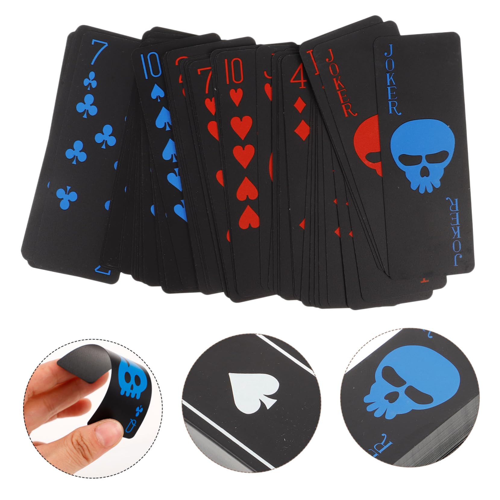 VICASKY Carte Da Gioco Impermeabili Tema Skull Pvc Per Feste e Halloween Unico Di Carte Da Poker Plastica Per Serate Di Gioco e Divertimento Creativo