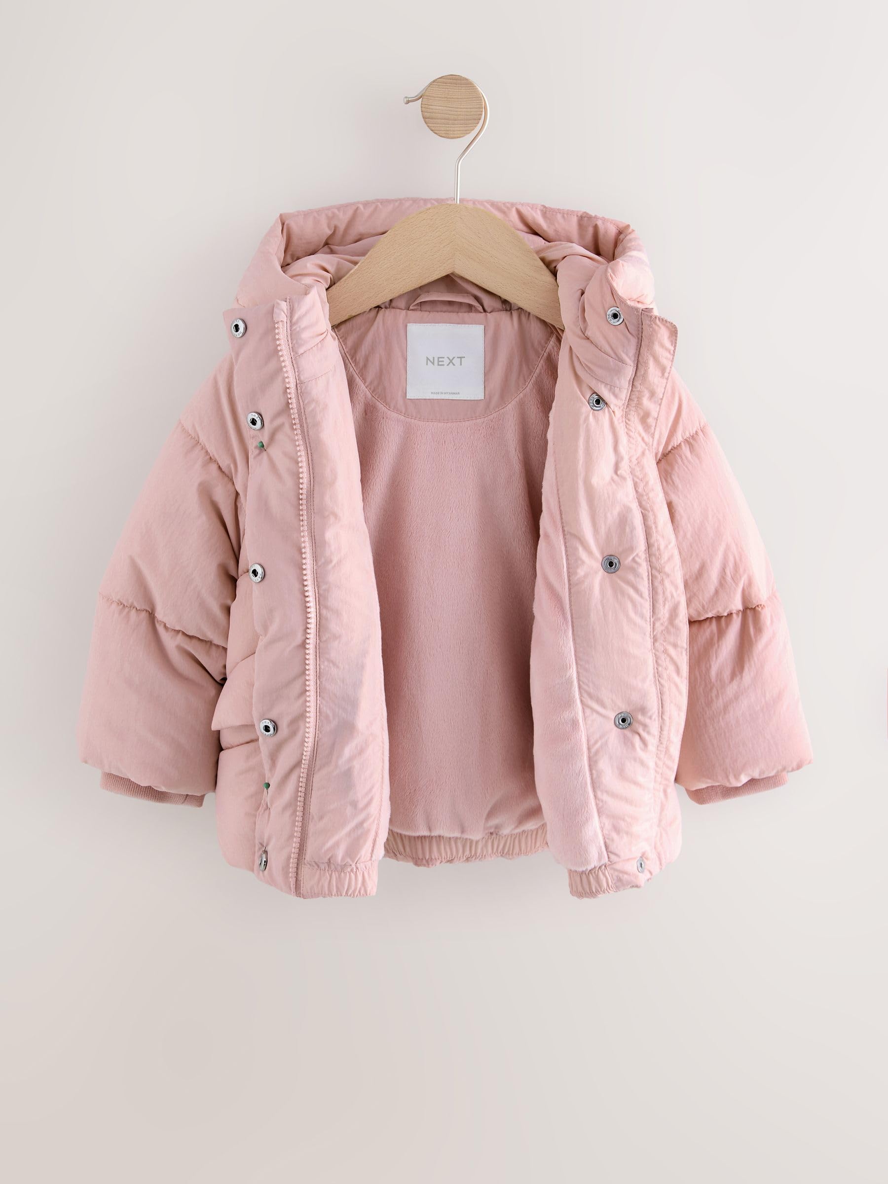 NEXT Fille Manteau rembourré imperméable avec doublure en fausse fourrure