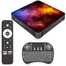 Android 14.0 TV Box 4GB RAM 64GB ROM, Quad-Core Processor,Mini Keyboard | 4K UHD 60Hz HDR Media Player, Dual Band 2.4G/5G WiFi 6 Bluetooth, USB 3.0 HDMI LAN H.265 Decoding Smart Streaming Box