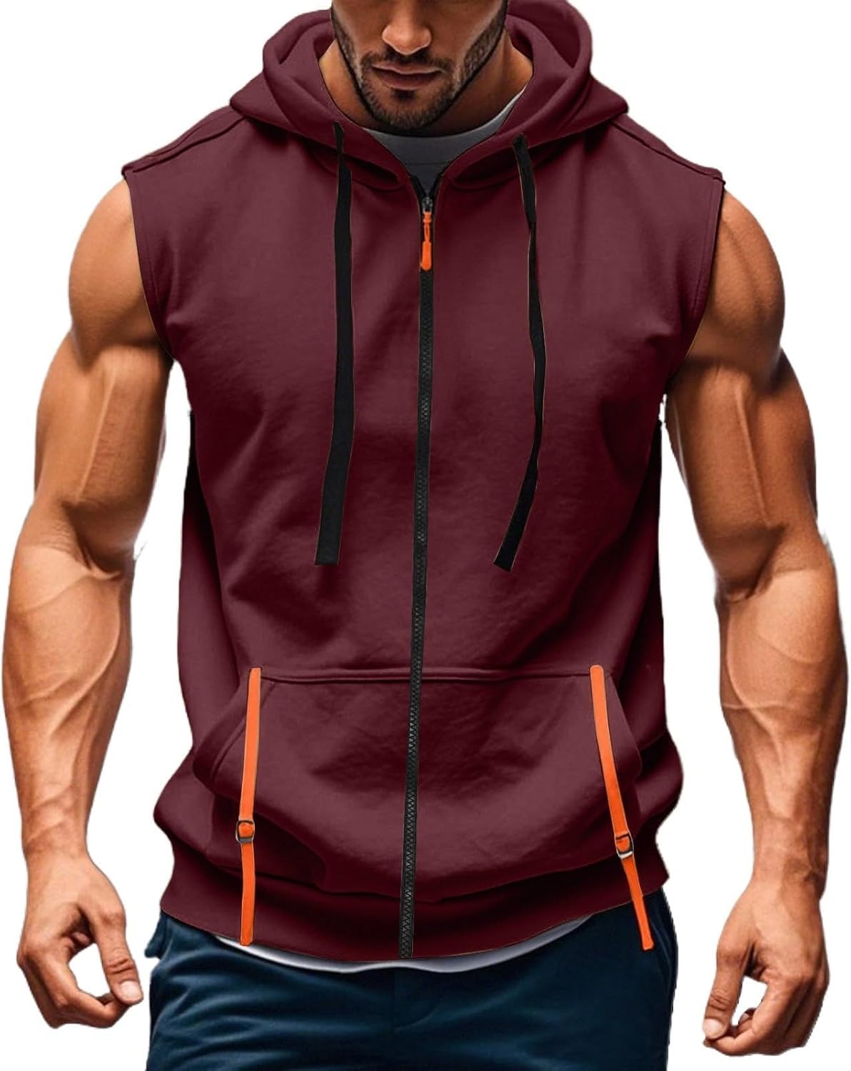 Sleeveless Hoodies For Men Zip Up Mens Tank Tops Jamaica Ubuy