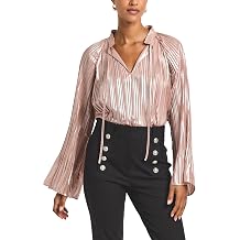 Derek Lam 10 Crosby Women's Claira Pleated Foil Georgette Raglan Blouse