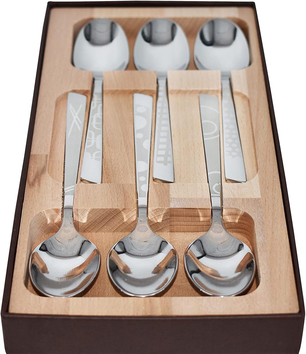 Le Thiers Premium Polished Stainless Steel 6-Piece Tea/Coffee/Dessert Spoon Set, Maison Collection By Roger Orfevre