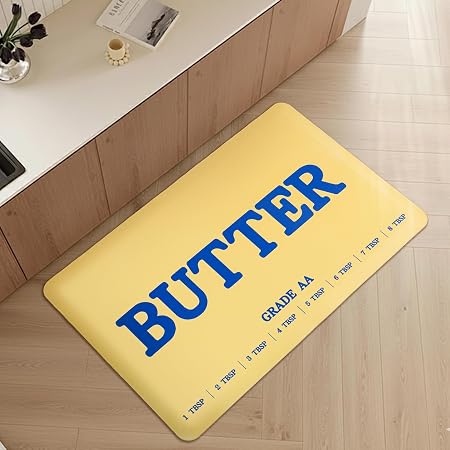 MSJGA Butter Rug Kitchen Rugs for Floor Cushioned Anti-Fatigue Mat