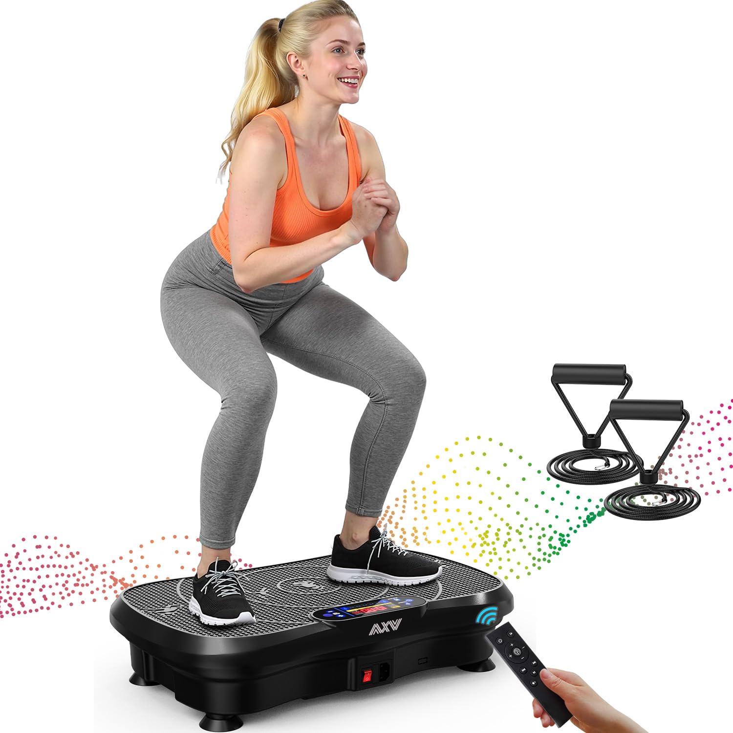 AXV Vibration Plate Fitness Platform Exercise Machine Vibrating Shaking Full Body Shaker Workout Vibrate Stand Shake Board Sport for Weight Loss Fat Burner for Gym Home Office