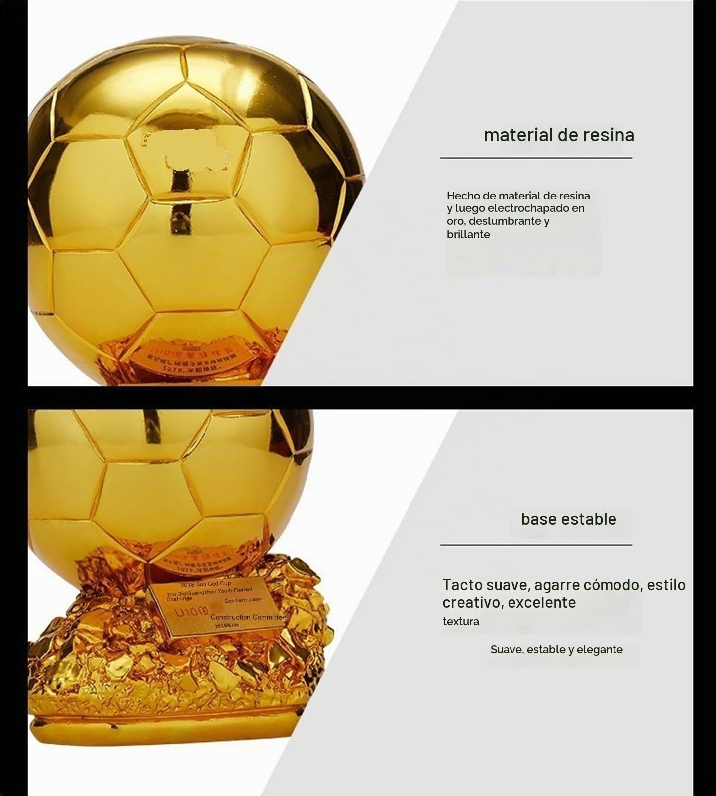 Generico Adorno decorativo con forma de balón de fútbol, estatua de resina para casa, oficina y estante