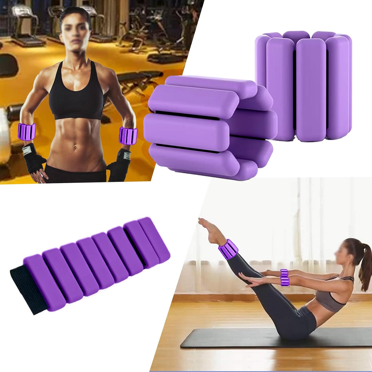 Wrist Weights for Women & Men,Chenicty Set of 2(1Lbs Each) Adjustable Ankle Weight Bracelet for Home Gym Workout Yoga,Walking, Running, Dance, Barre,Travel