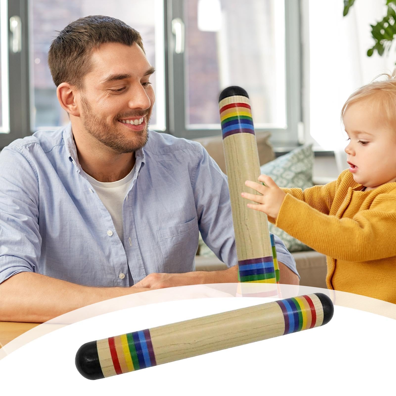 Lot De 2 Bâtons De Pluie Sensoriels – Instrument De Musique Éducatif – Développement Auditif Et Moteur – Dès 12 Mois
