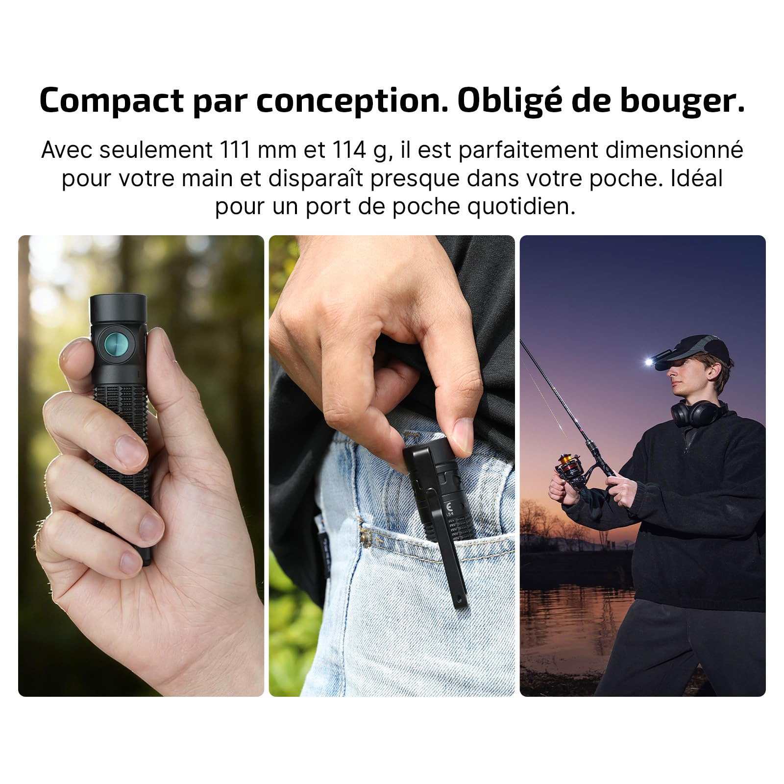OLIGHT Baton 4 Pro Lampe Torche EDC, 1600 Lumens, Charge Magnétique & USB-C | Batterie 3500mAh,Double Interrupteur, 5 modes, Portée 200m,Etanche IPX8 pour les urgences domestiques,