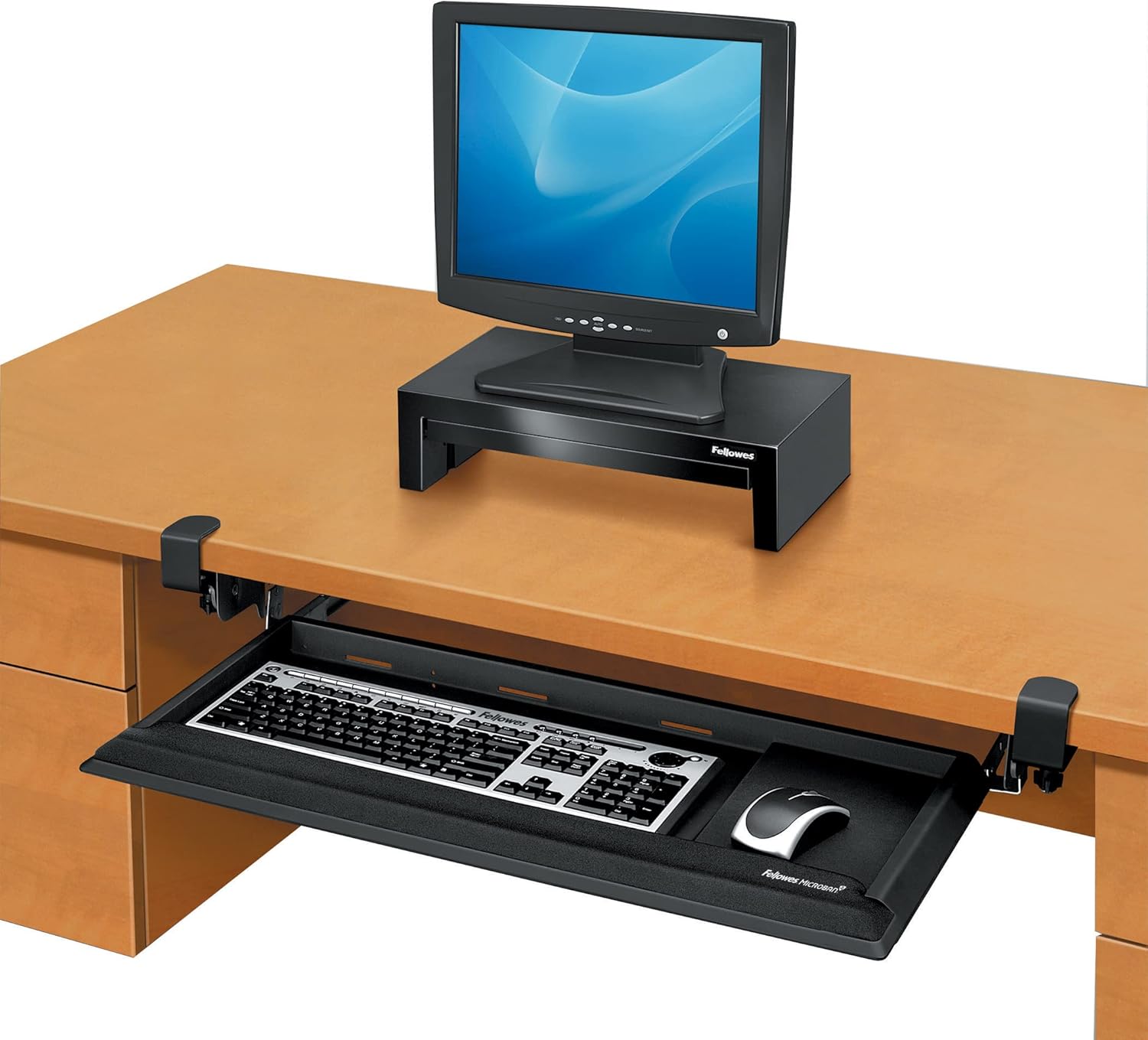 Fellowes Designer Suites Desk Ready Keyboard Drawer (8038304), Black : Office Keyboard Drawers : Office Products