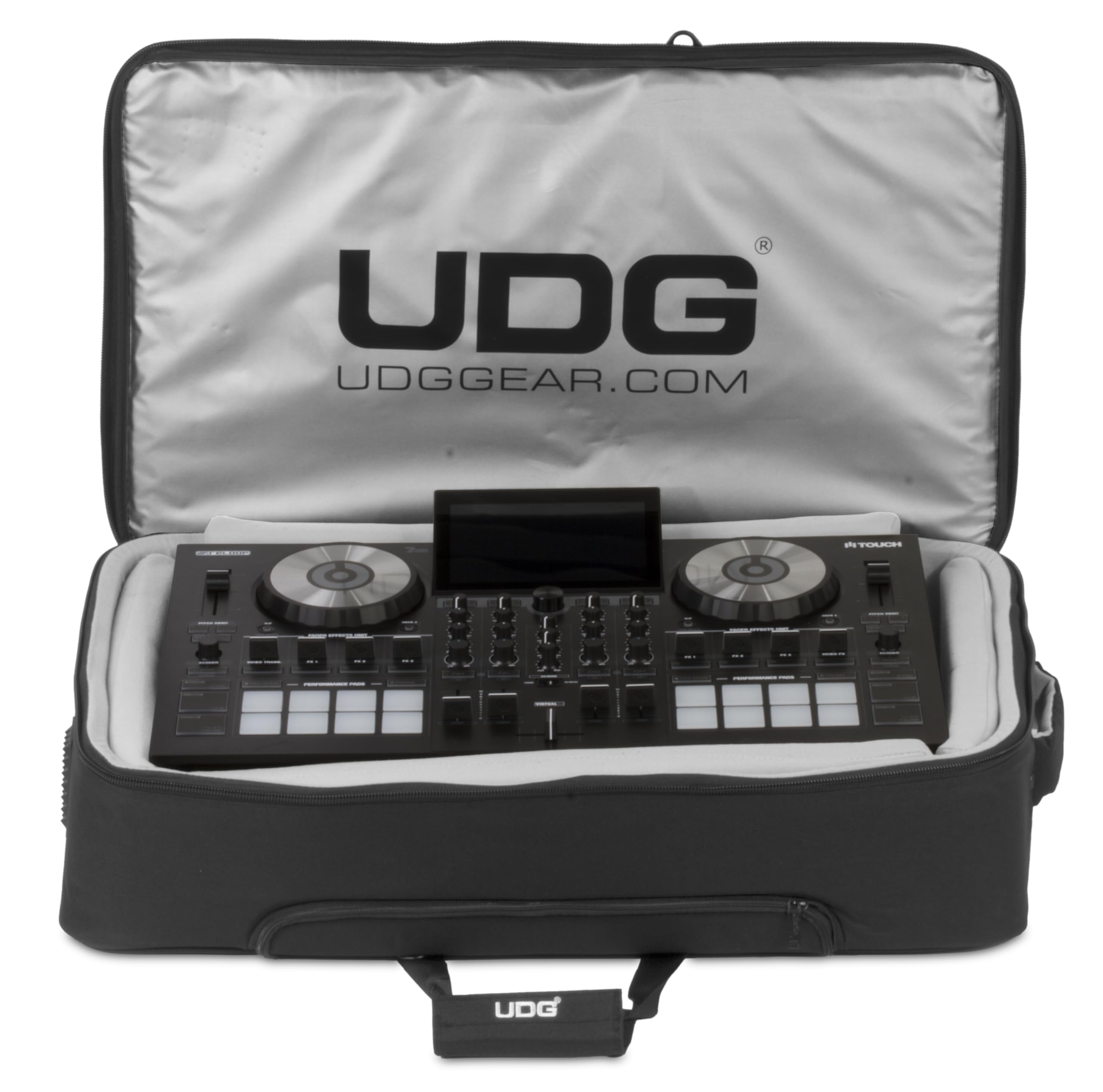 UDG Urbanite MIDI Controller Backpack Large Schwarz (U7202BL | Urbanite großer Controller-Rucksack für DJs; Gepolstertes Hauptfach, passend für 19-Zoll-Laptops