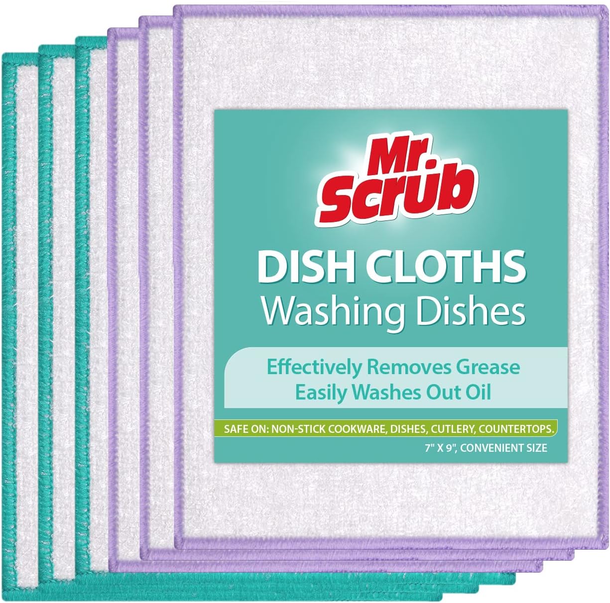 6 Pack Super StainFree Dish Cloths Rags for Washing Dishes