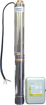 3 HP 4" Submersible Well Pump Complete Set Incl Motor, Pump-end and Control Box. 450ft Maxhead, Rated 23gpm, 30gpm Max. 1-phase 230v, 60Hz, 3450 rpm, TH4-023-13 Tuhorse