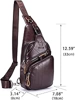 Vista 117 de LUKZIJAES Bolso bandolera de cuero genuino para hombre marrón (#1-Brown)