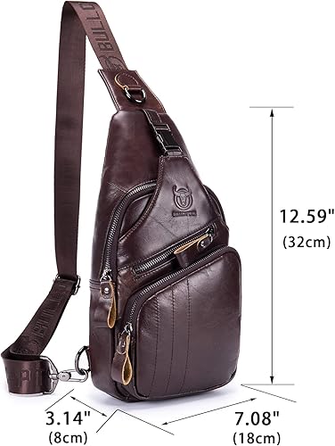 Miniatura 117 de LUKZIJAES Bolso bandolera de cuero genuino para hombre marrón (#1-Brown)