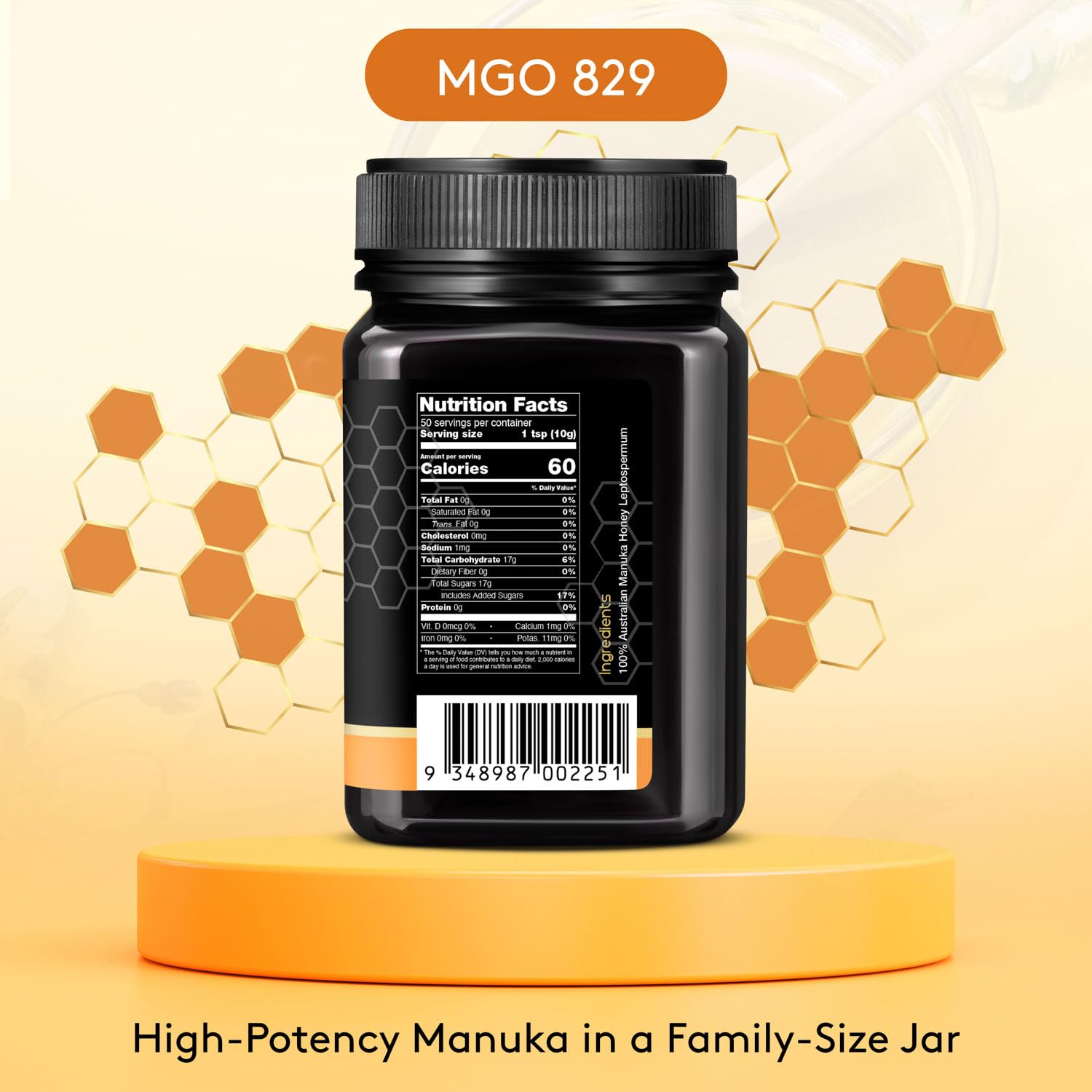Nature’s Gold Raw Manuka Honey, MGO 829+ | Authentic MGO, Australian Honey, Non-GMO, 100% Pure Genuine Traceable from Hive to Home