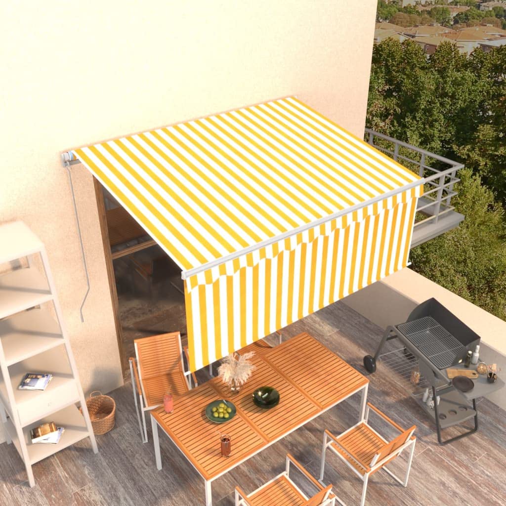 Store banne pour patio et jardin auvent rétractable manuellement 3x2,5 m