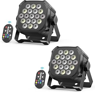 60W Par Light,19 LEDs DJ Party Lights with 4/8CH DMX & Sound Activated Control Stage Lighting for Indoor Outdoor Disco Birthday Wedding Concert Church Event Lights
