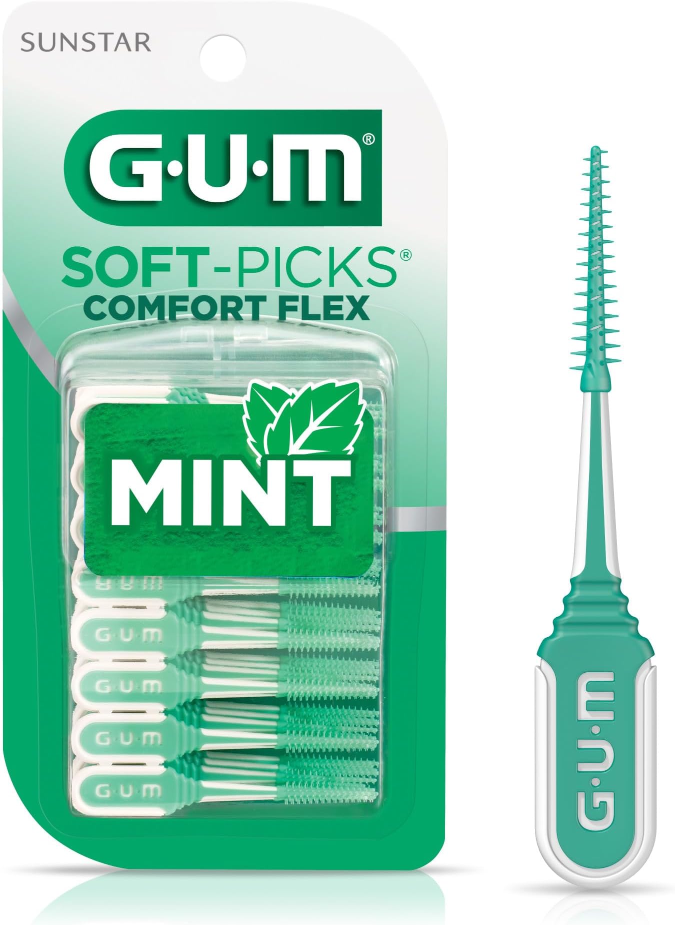 6705R Soft-Picks Comfort Flex Mint Dental Picks, New Invigorating Mint Flavor, 80 Count