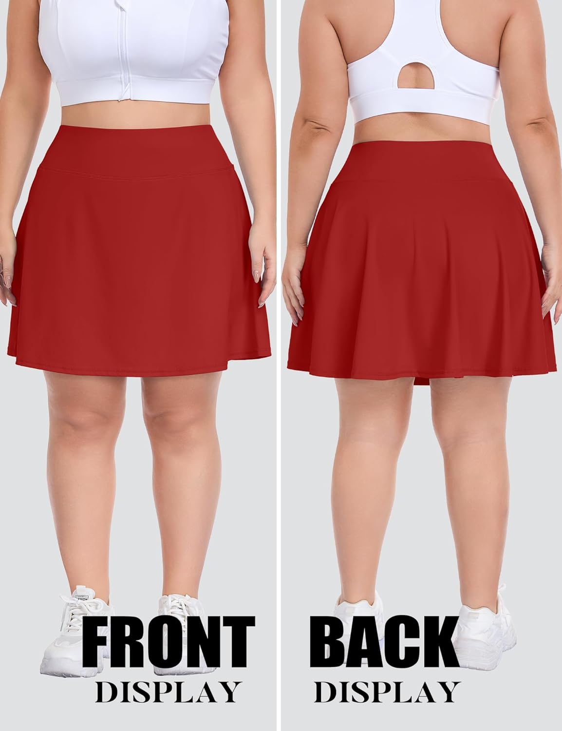 COOTRY Plus Size Tennis Golf Skirts High Waisted with Pockets Inner Shorts for Athletic Skorts Sports Running Pickleball