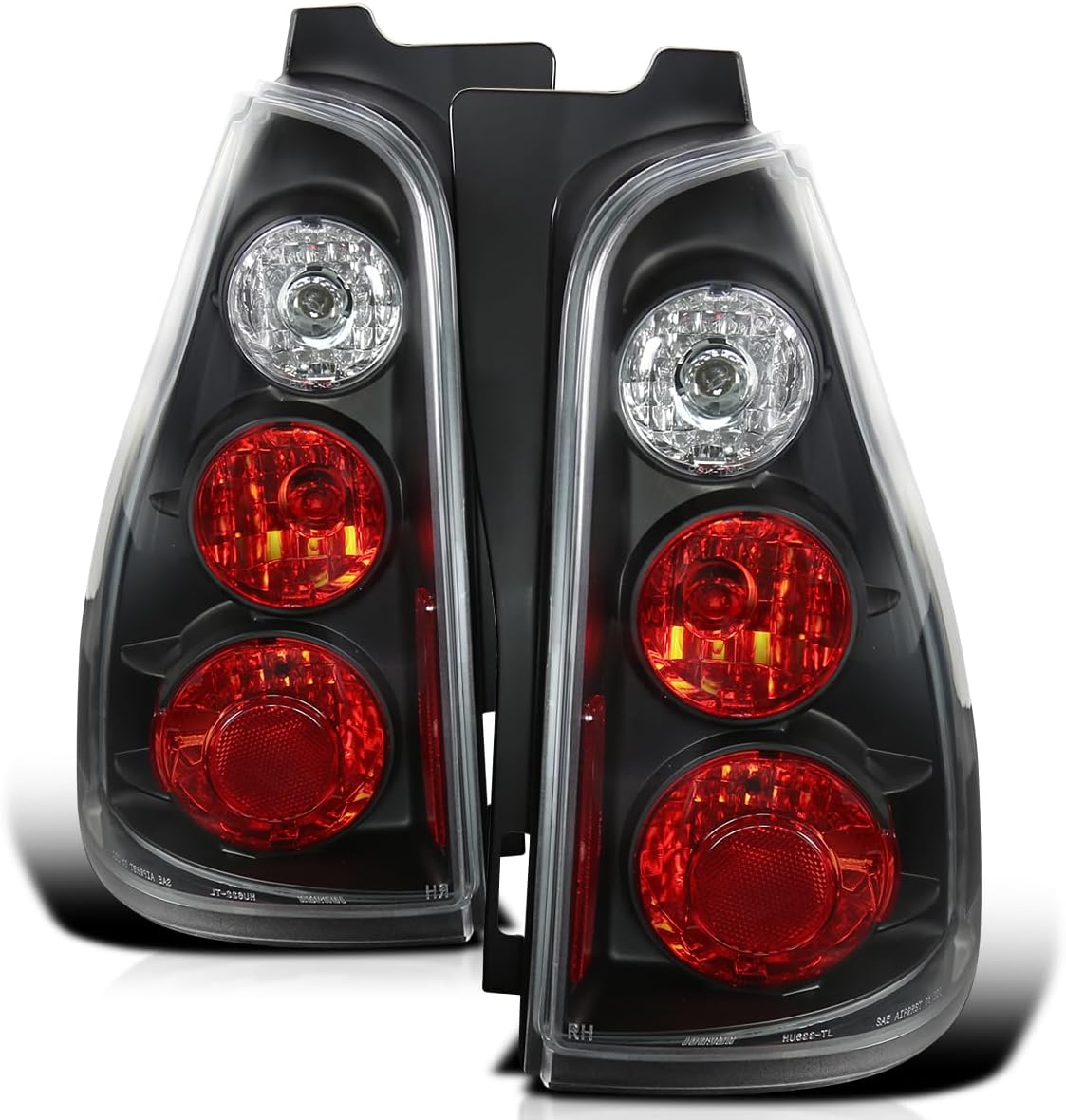 SPEC-D TUNING Black Tail Lights Compatible with 2003-2005 Toyota 4Runner, Left + Right Pair Assembly