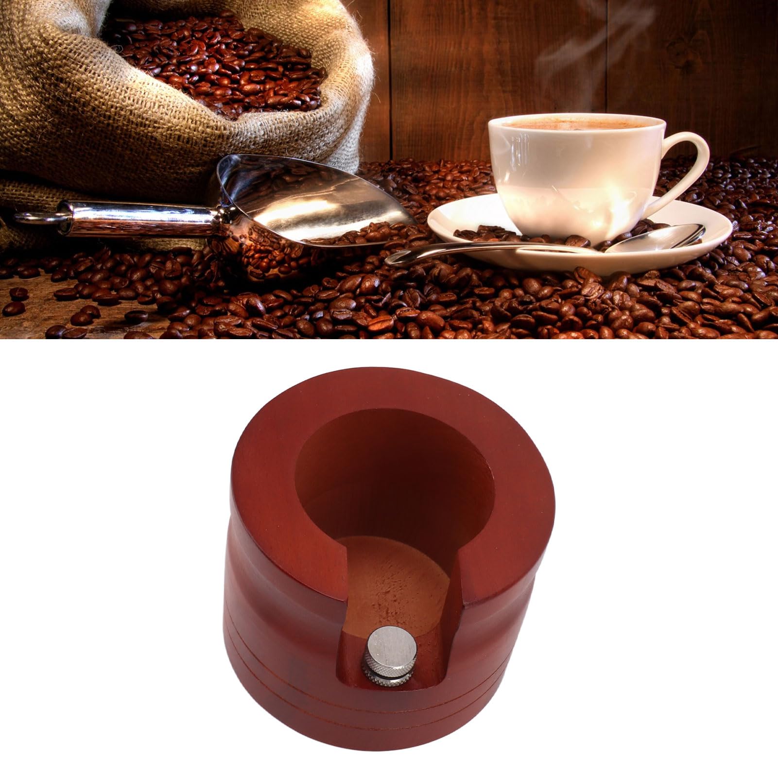 Coffee Portafilter Holder, Espresso Tamping Stand Solid Holder, 51 58mm Espresso Accessories with Wooden Material for Home Kitchen Bars Coffee Shops Tea Shops (51mm/54mm)