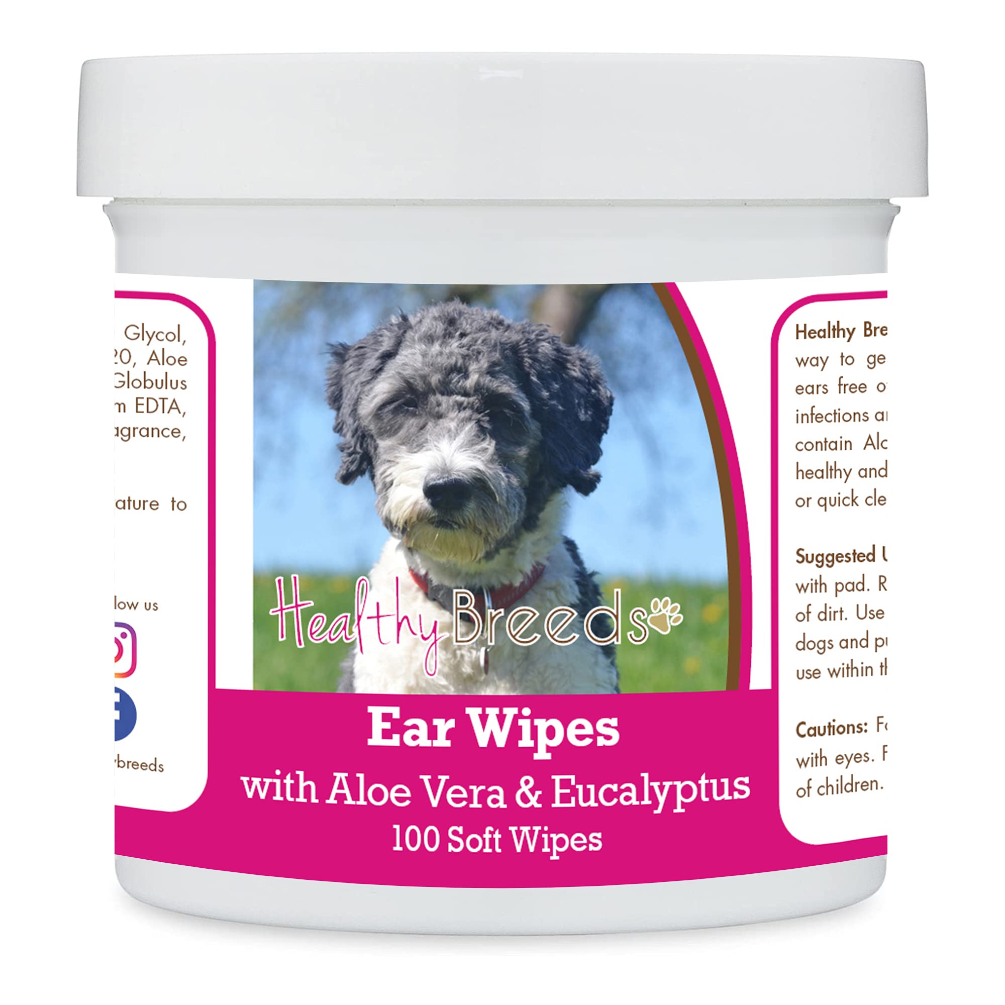 Healthy Breeds Aussiedoodle Ear Cleaning Wipes with Aloe &amp; Eucalyptus for Dogs 100 Count