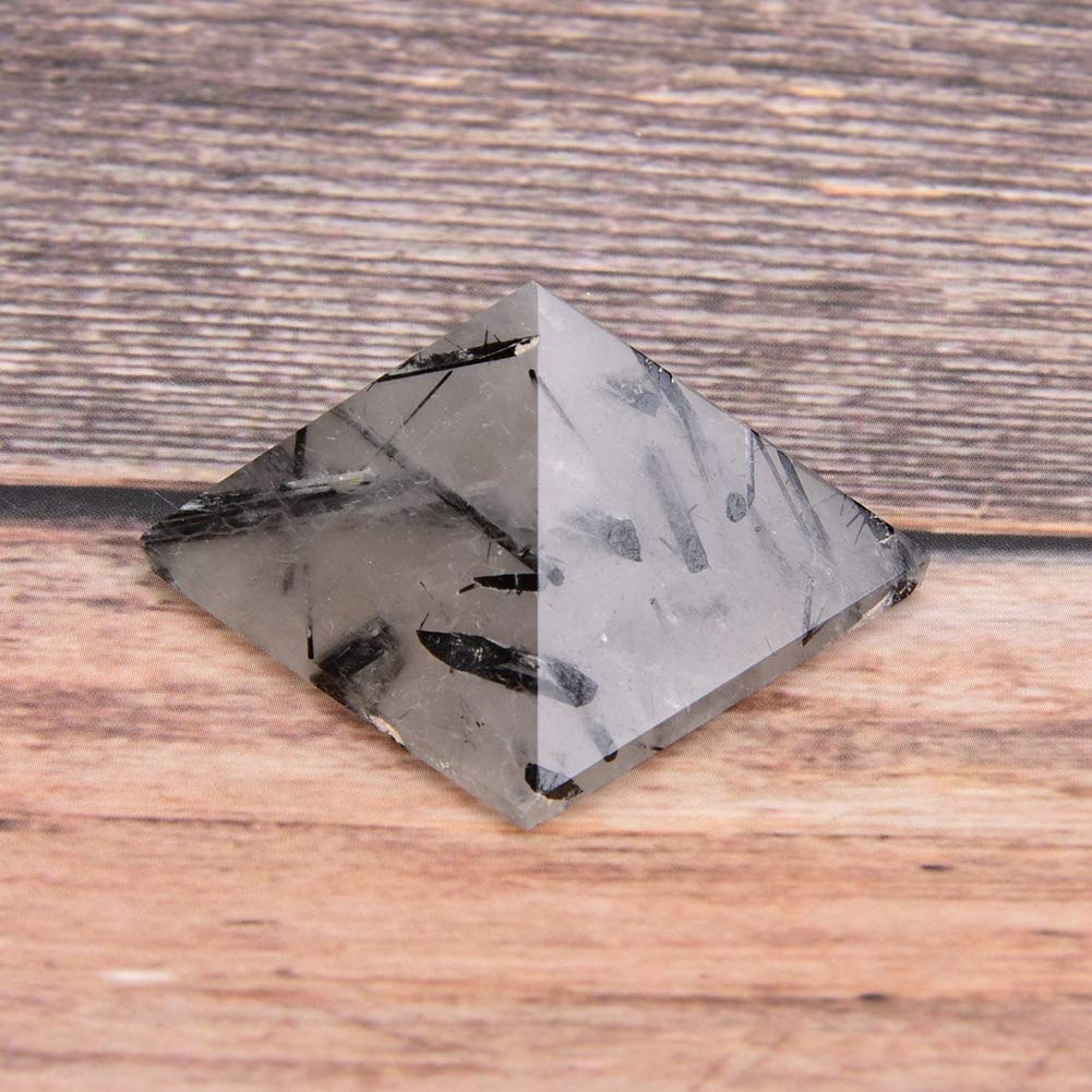 Pyramide en H Noire Pure, Pyramide Maline Noire, Pyramide à Quartz rutilé Noir, Tour de Guérison Rgy, Décoration de la Maison