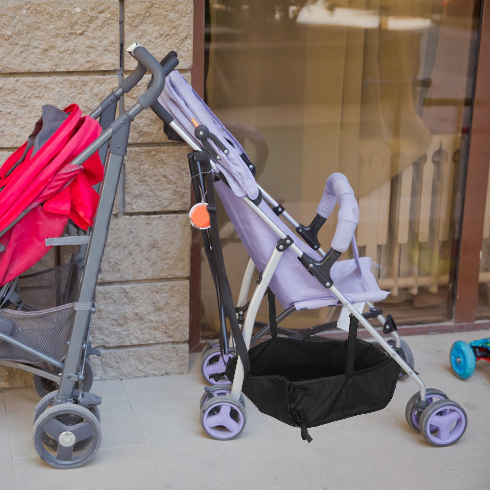 Gatuida Cestello portaoggetti universale per passeggino, accessorio per riporre il passeggino sotto la borsa, organizer facile da installare per accessori da viaggio e da esterno.