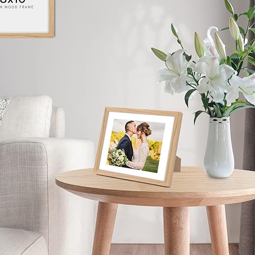 Miniatura 5 de Puthiac - Portarretratos de madera de roble 8 x 10 pulgadas, portarretratos de madera maciza natural, para fotos, arte mural e impresiones (1