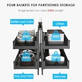 Blind Corner Pull out Kitchen Storage with 4 Storage Baskets Kitchen Cupboard Organiser Soft Close Left Open & Right Open Compatible Slide out Cabinet Organizer for Home Kitchen - 6