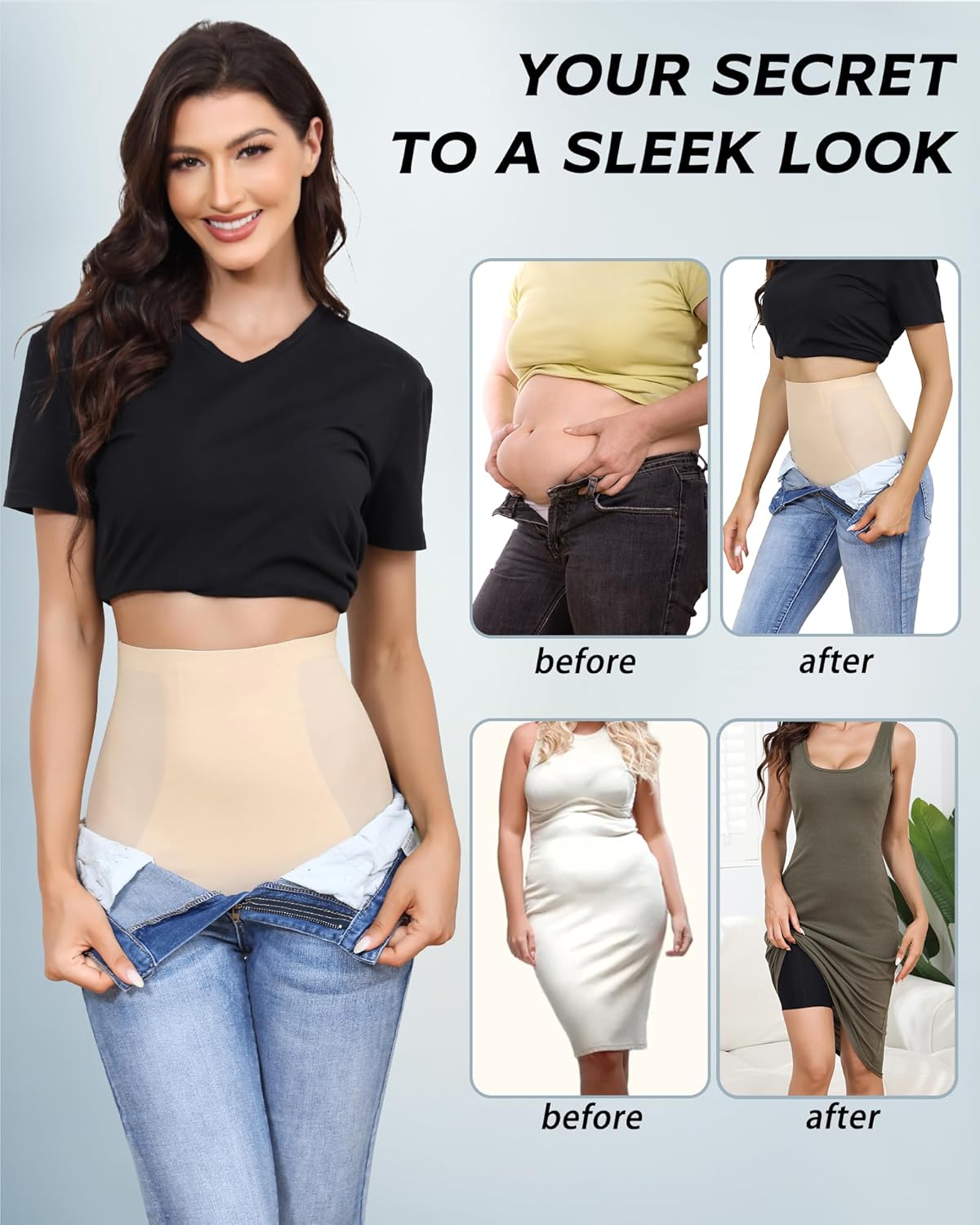 LEVAO High Waisted Tummy Control Shorts for Women Shapewear with Steel Bones, Seamless Body Shaper Panties Anti-Roll Down - Image 6