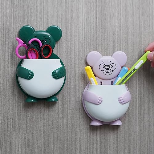 Miniatura 4 de tinysiry Estante organizador montado en la pared estante de almacenamiento autoadhesivo fuerte en forma de oso para cocina baño dormitorio oficina