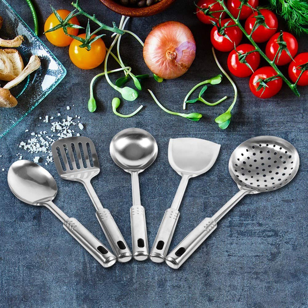 5 Set Soep Lepel Rvs Gladde Corrosie Weerstand Metalen Lepels Gepolijst Kookgerei Koffie Restaurant Volwassen True, Ware Kleur