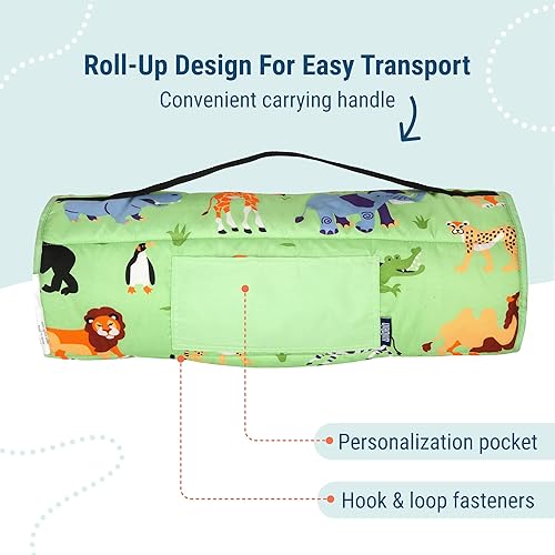 Miniatura 3 de Wildkin Tapete de microfibra para siesta de 43 pulgadas con almohada reutilizable para niños y niñas, ideal para guardería y preescolar, tapete de