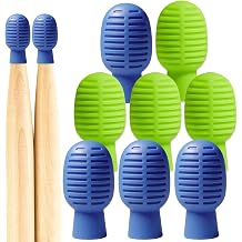 Drumstick Muting Tips Drumstick Dampeners For Practice,Replacement of Drum Practice Pad,Silicone Drumstick Tips Mute Clacking Sound From Sticks On Solid Surfaces 4Green+4Blue