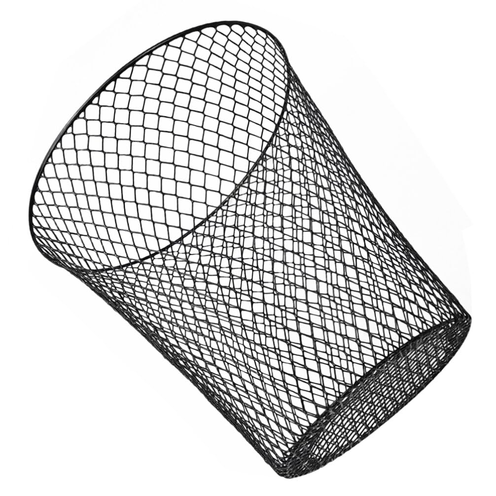 Mesh Wastebasket Black Metal Wire Garbage Trash Can Open Metal Wire Wastebasket Recycling Garbage Container Bin for Office Home School