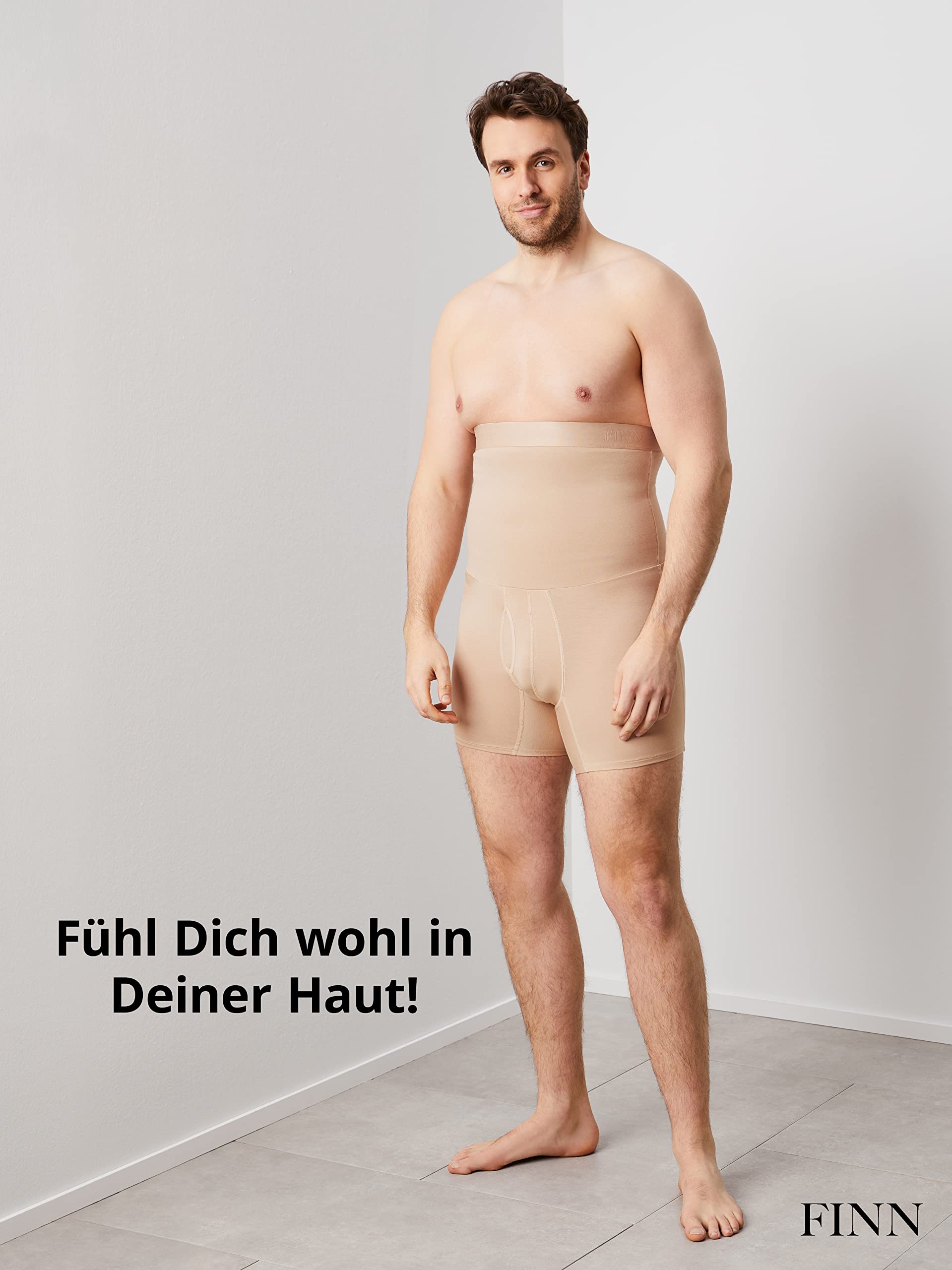 FINN Shapewear Herren Boxershorts – Bodyshaper Mieder mit Bauchweg Effekt | Figurformende Unterhose für Männer – Stützende Shaping Shorts aus Baumwolle für Bauch und Hüfte