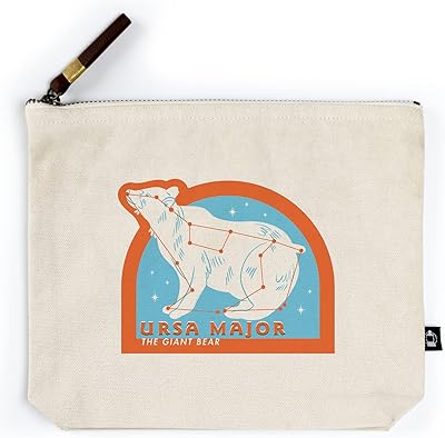 Lantern Press Drawings in The Stars Collection, Ursa Major, The Giant Bear Constellation, Contour (100% Cotton Canvas Travel Accessory Go Bag)