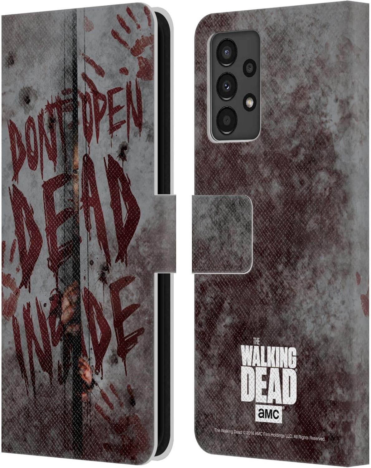 Head Case Designs Officially Licensed AMC The Walking Dead Bite Me Typography Leather Wallet Case Compatible with Samsung Galaxy A13 (2022)