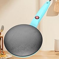 Vista 4 de Máquina para hacer crepas, plancha eléctrica para panqueques, placa de cocción antiadherente Herramienta de calor instantáneo de 7.8 pulgadas, Azul
