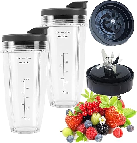 Cuchilla de repuesto para licuadora y accesorios de vasos de 24 onzas, solo compatible con Nutri Ninja Foodi Power Blender SS150, SS151, SS300,